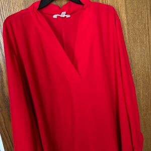 Terra & Sky Vibrant Red Blouse